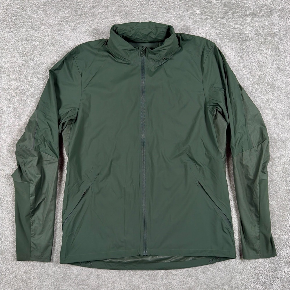 Lululemon Active Jacket Mens Small Green Hooded Reflective Lightweight Full Zip - Picture 3 of 11